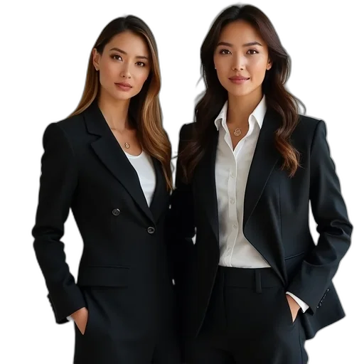 staff, jacket, photorealistic, two transparent PNG cut-out