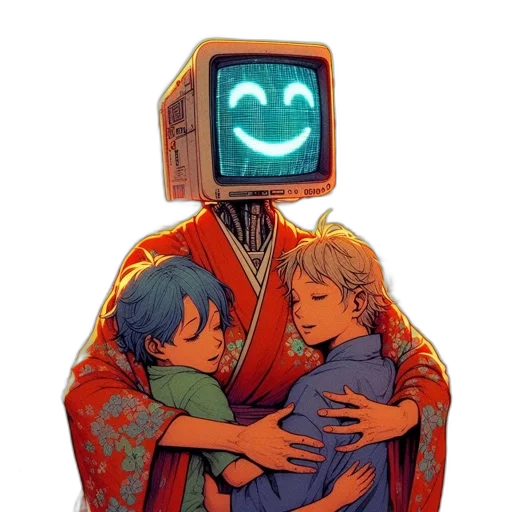 robot, mask, jacket, cyberpunk transparent PNG cut-out