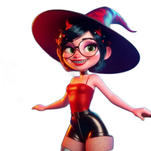 dress, hat, staff, 3d render transparent PNG cut-out