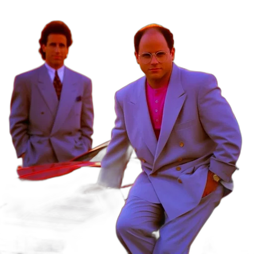 jacket, staff, robot, vaporwave transparent PNG cut-out