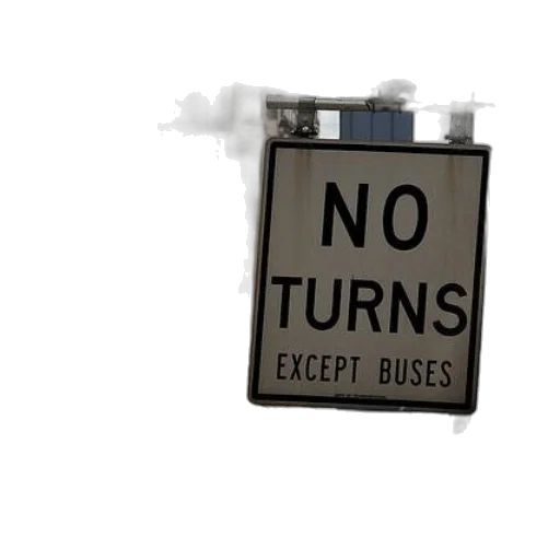 car, sign, says, turns transparent PNG cut-out