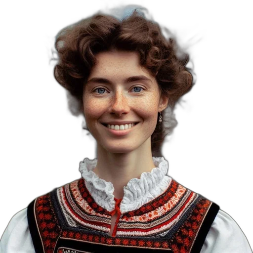face, dress, staff, hair transparent PNG cut-out