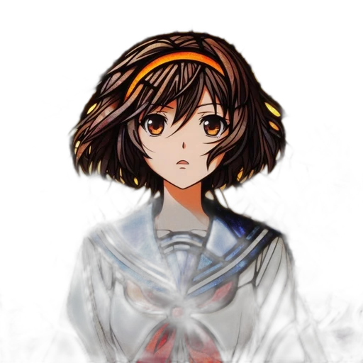 hair, face, flower, jacket transparent PNG cut-out