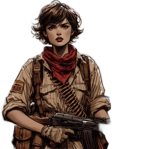 weapon, jacket, comic book art, concept art transparent PNG cut-out