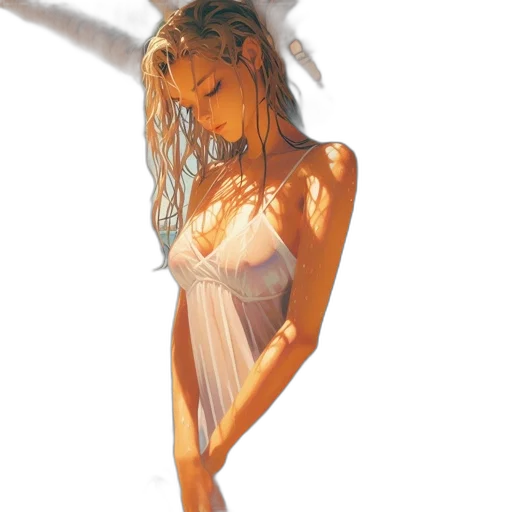 dress, jewelry, staff, concept art transparent PNG cut-out