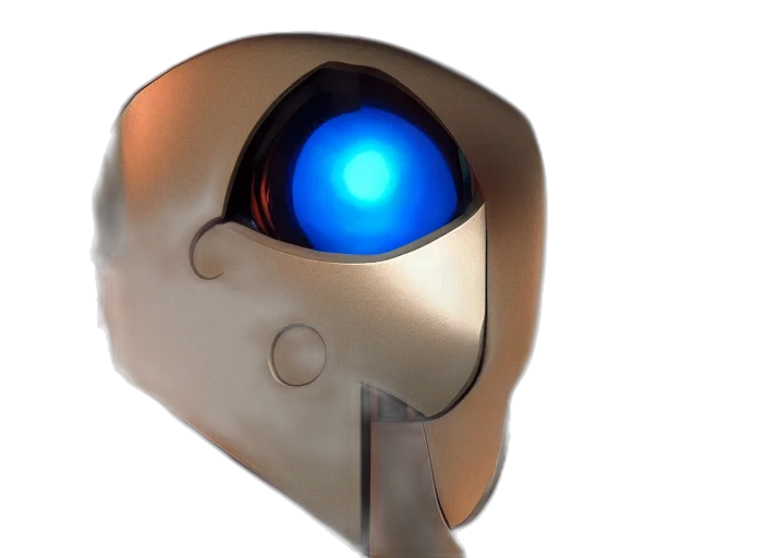 robot, mask, 3d render, concept art transparent PNG cut-out