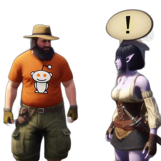 hat, mask, staff, creature transparent PNG cut-out