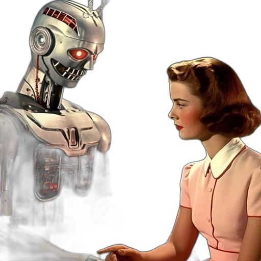 robot, concept art, outer space, woman transparent PNG cut-out
