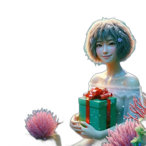 flower, robot, 3d render, concept art transparent PNG cut-out
