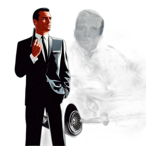 car, concept art, photorealistic, comic book art transparent PNG cut-out