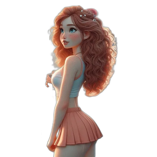 dress, hair, concept art, cartoon transparent PNG cut-out