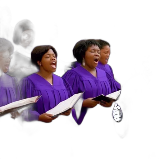 people, purple, robes, sing transparent PNG cut-out
