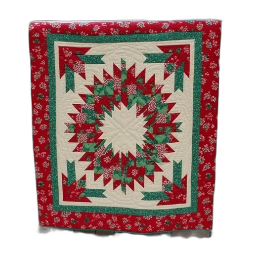 christmas, quilt, front, fence transparent PNG cut-out