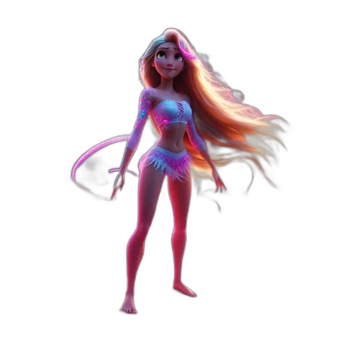 creature, dress, hair, concept art transparent PNG cut-out