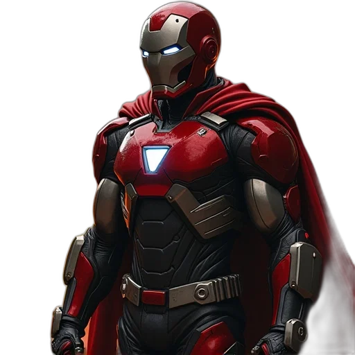 concept art, comic book art, 3d render, red transparent PNG cut-out