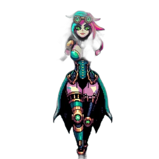 robot, dress, staff, creature transparent PNG cut-out