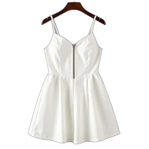 dress, simplee, white, strapless transparent PNG cut-out