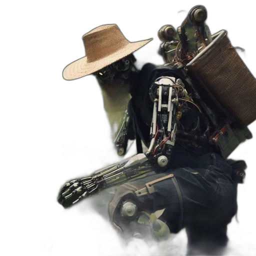 robot, hat, weapon, mask transparent PNG cut-out