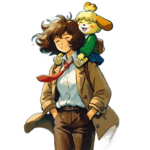 jacket, staff, concept art, pixel art transparent PNG cut-out
