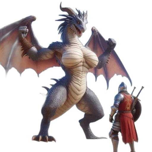 dragon, concept art, fantasy art, 3d render transparent PNG cut-out