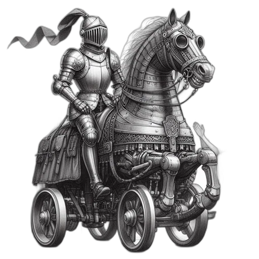 sword, robot, weapon, fantasy art transparent PNG cut-out