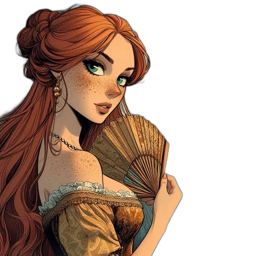dress, fantasy art, comic book art, concept art transparent PNG cut-out