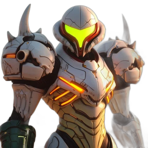 robot, weapon, concept art, 3d render transparent PNG cut-out