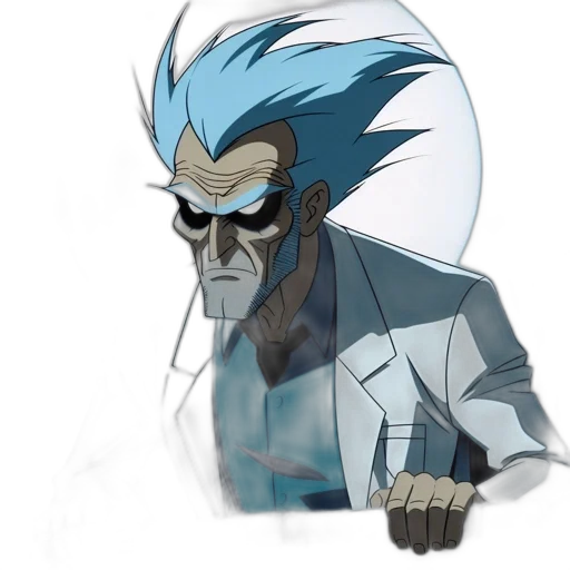mask, jacket, creature, staff transparent PNG cut-out