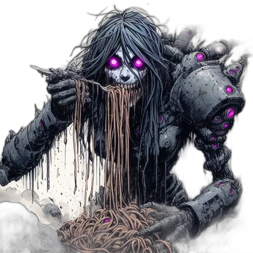 creature, hair, food, concept art transparent PNG cut-out