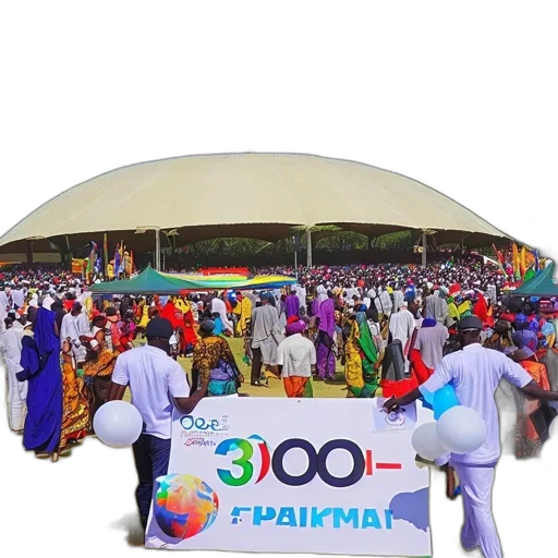 3d render, large, gathering, features transparent PNG cut-out