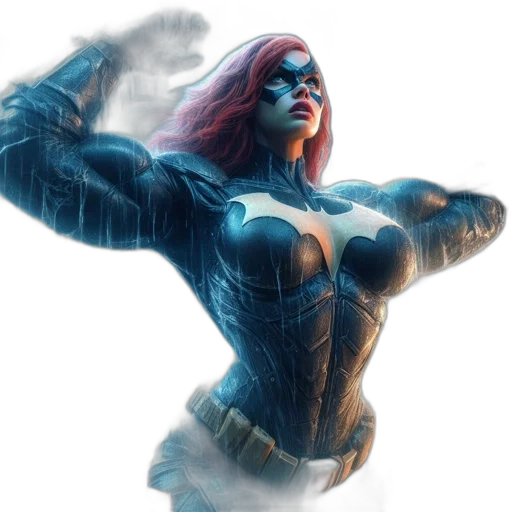 comic book art, concept art, 3d render, female transparent PNG cut-out