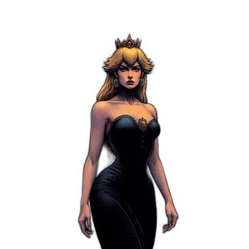 dress, crown, comic book art, concept art transparent PNG cut-out