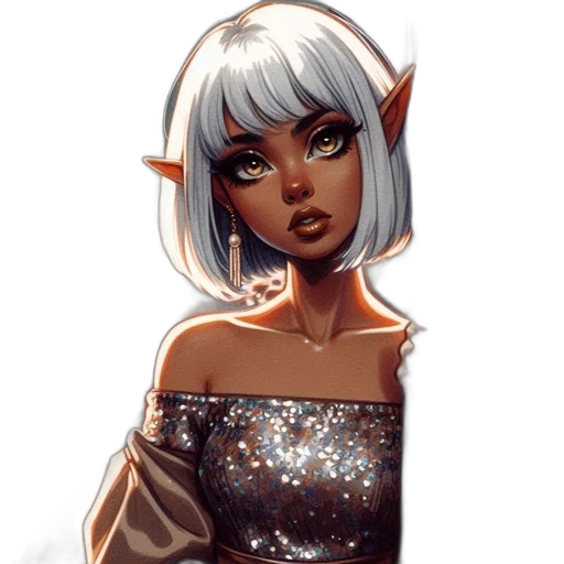 dress, face, staff, fantasy art transparent PNG cut-out