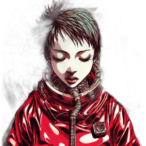jacket, face, comic book art, concept art transparent PNG cut-out