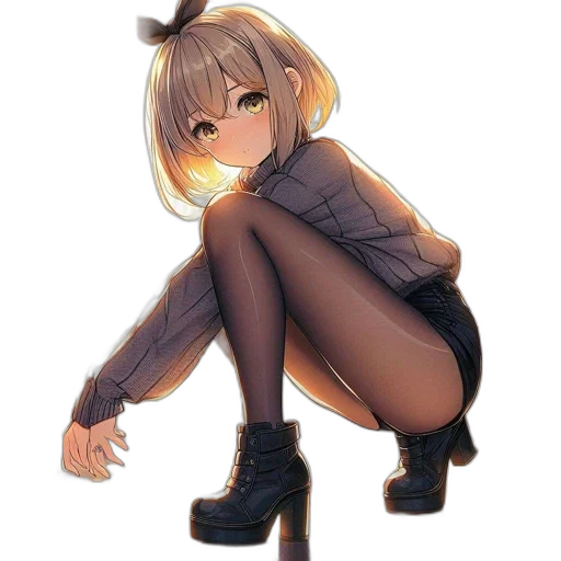 jacket, dress, creature, weapon transparent PNG cut-out