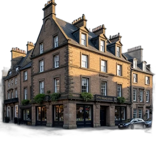 building, photorealistic, city street, corner transparent PNG cut-out
