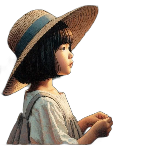hat, dress, face, jewelry transparent PNG cut-out