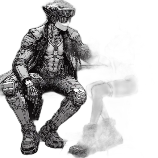 hat, robot, concept art, cyberpunk transparent PNG cut-out