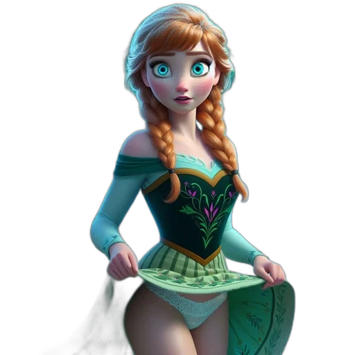 dress, staff, 3d render, fantasy art transparent PNG cut-out