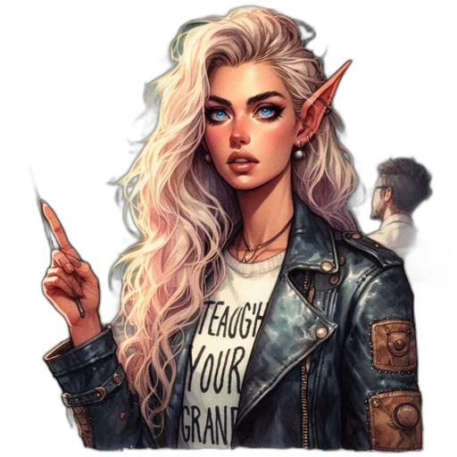 jacket, dragon, staff, face transparent PNG cut-out