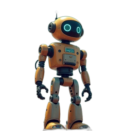 robot, staff, 3d render, concept art transparent PNG cut-out