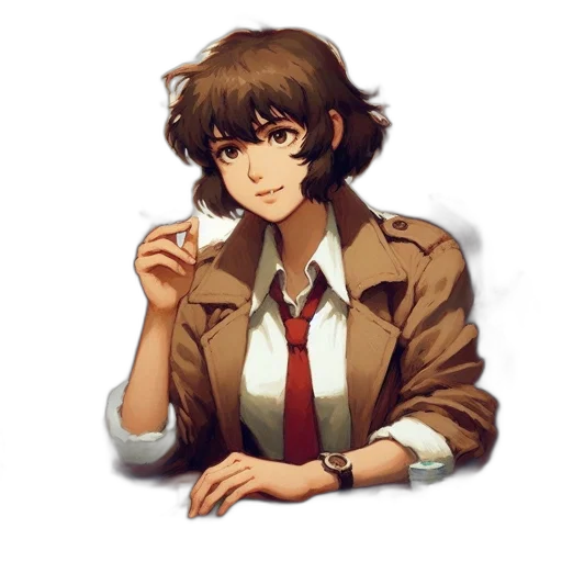 jacket, staff, face, anime transparent PNG cut-out
