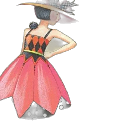 dress, hat, concept art, 3d render transparent PNG cut-out