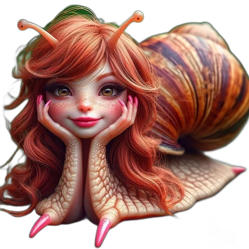 creature, hair, fantasy art, 3d render transparent PNG cut-out