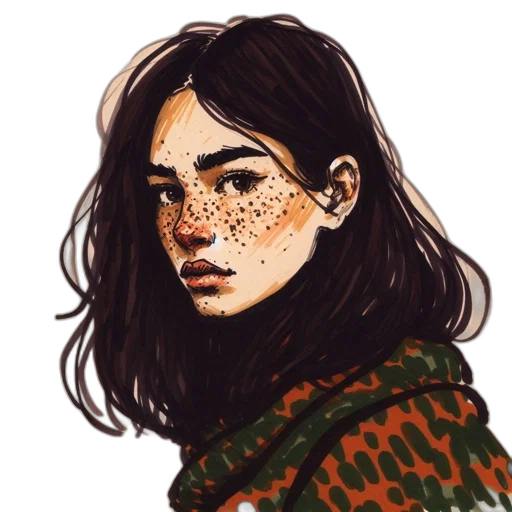 face, jacket, mask, hair transparent PNG cut-out