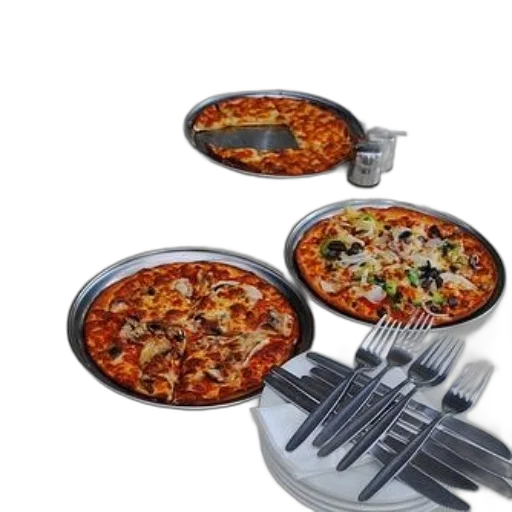 food, 3d render, table, four transparent PNG cut-out