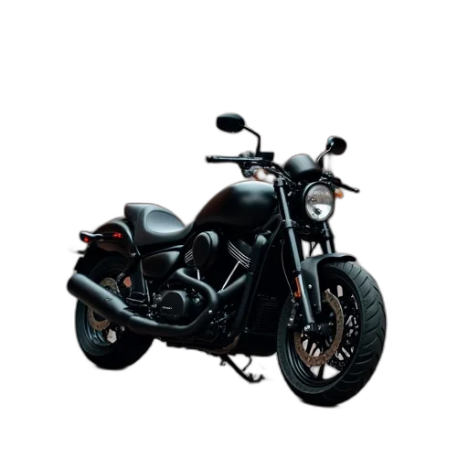 photorealistic, 3d render, black, motorcycle transparent PNG cut-out
