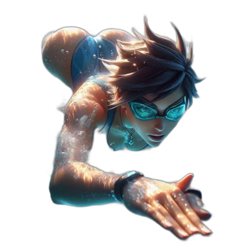 weapon, face, hair, creature transparent PNG cut-out