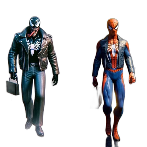 concept art, comic book art, 3d render, cyberpunk transparent PNG cut-out