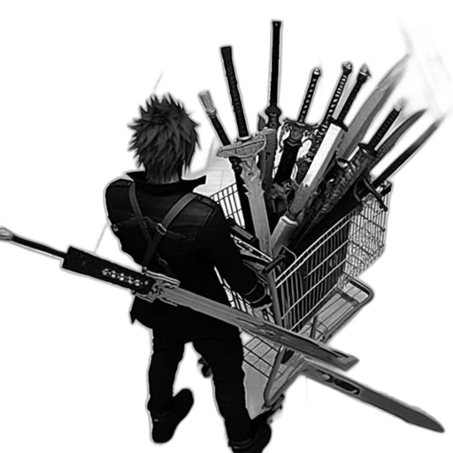 weapon, staff, sword, jacket transparent PNG cut-out